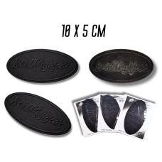 Аппликация для одежды нашивка №216 черный овал BentThykjcer 9шт/10х5см