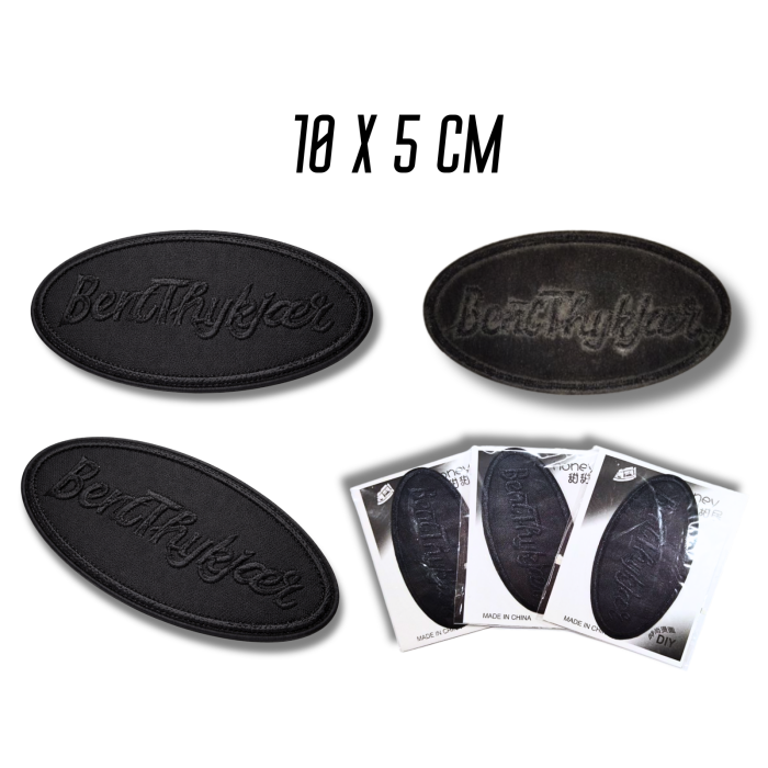 Аппликация для одежды нашивка №216 черный овал BentThykjcer 9шт/10х5см