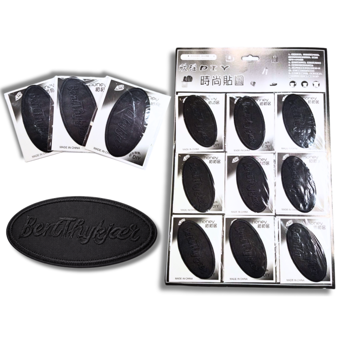 Аппликация для одежды нашивка №216 черный овал BentThykjcer 9шт/10х5см