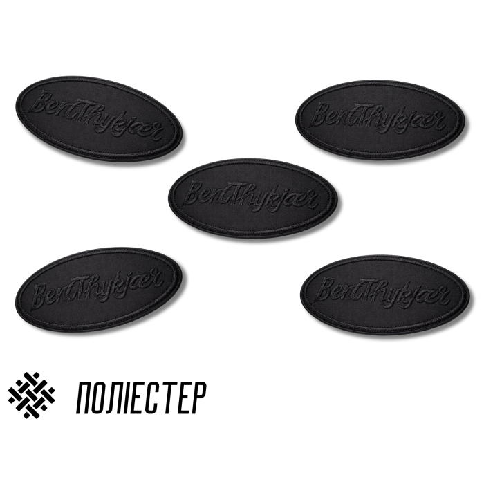 Аппликация для одежды нашивка №216 черный овал BentThykjcer 9шт/10х5см