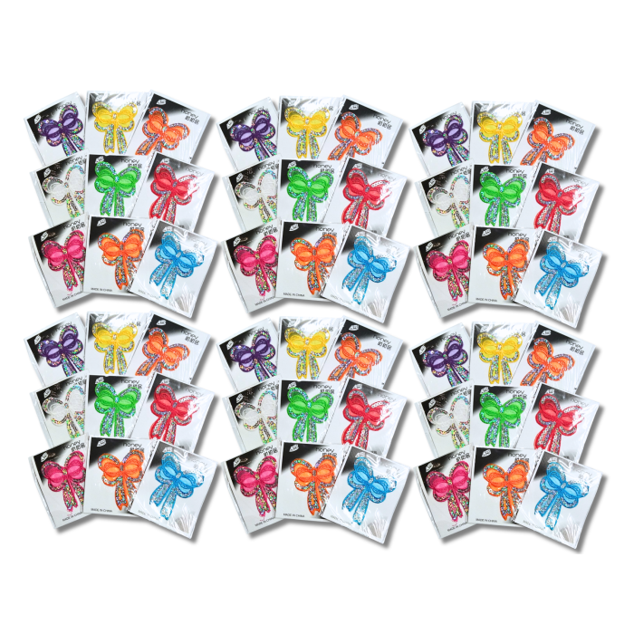 Аппликация для одежды нашивка №217 цветные бантики с паетками 9шт/9х6см