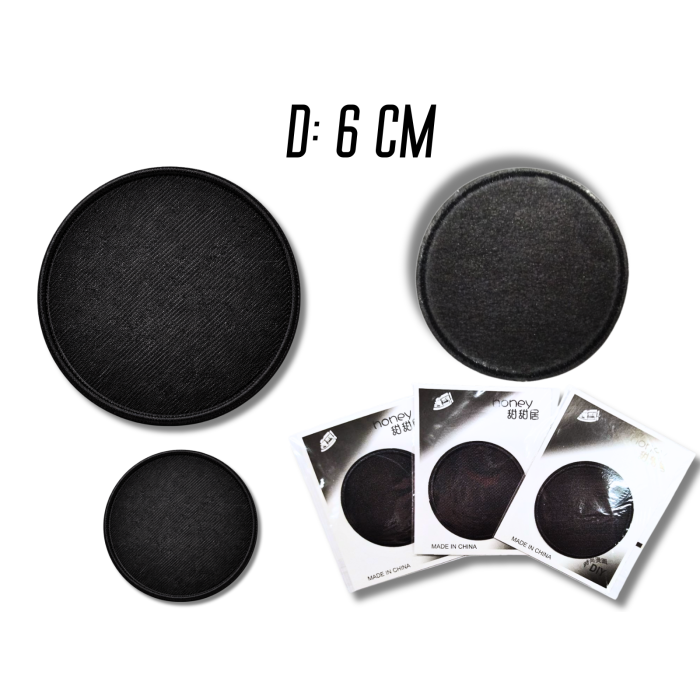 Аппликация для одежды нашивка №218 черный круг 9шт/D:6см