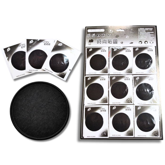 Аппликация для одежды нашивка №218 черный круг 9шт/D:6см