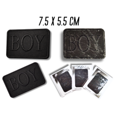 Аппликация для одежды нашивка №219 черный прямоугольник BOY 9шт/7.5х5.5см