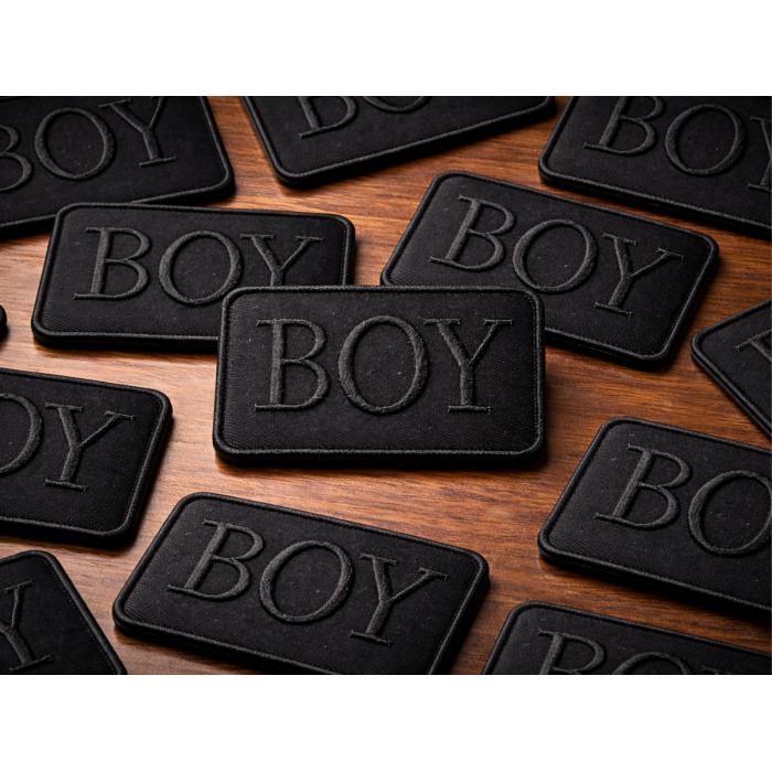 Аппликация для одежды нашивка №219 черный прямоугольник BOY 9шт/7.5х5.5см