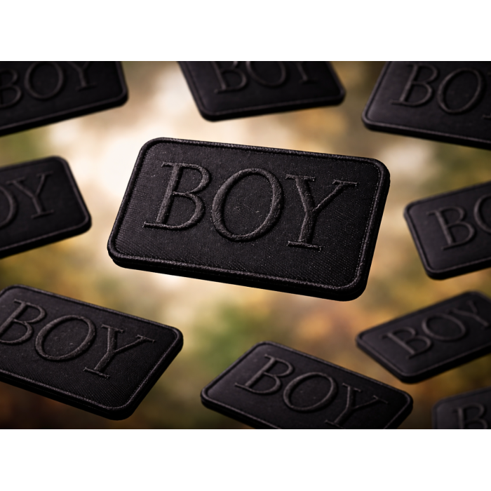 Аппликация для одежды нашивка №219 черный прямоугольник BOY 9шт/7.5х5.5см