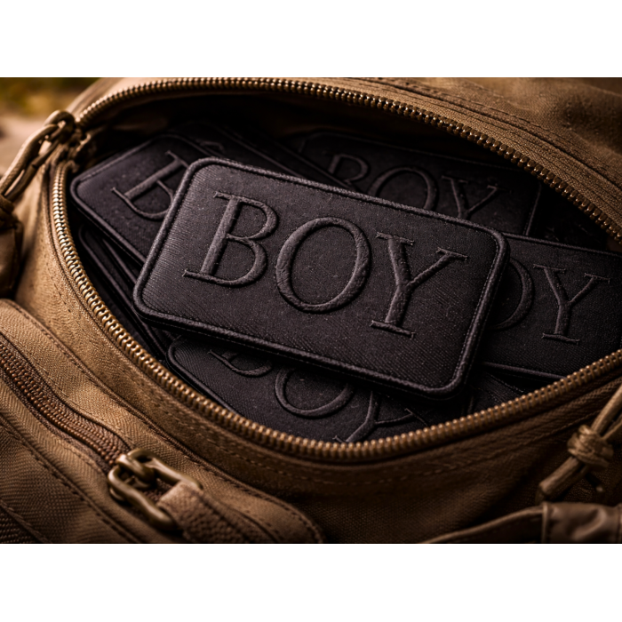 Аппликация для одежды нашивка №219 черный прямоугольник BOY 9шт/7.5х5.5см