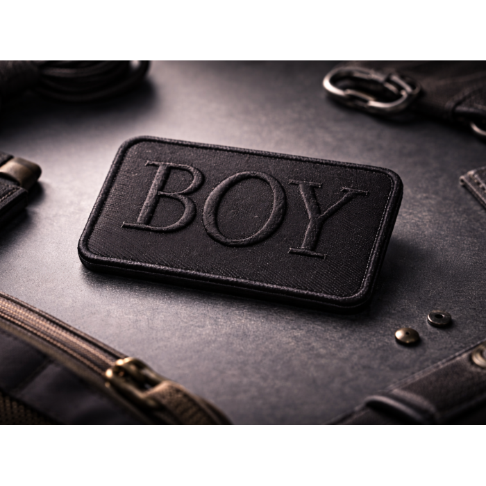 Аппликация для одежды нашивка №219 черный прямоугольник BOY 9шт/7.5х5.5см