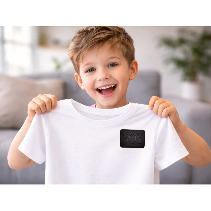 Аппликация для одежды нашивка №219 черный прямоугольник BOY 9шт/7.5х5.5см