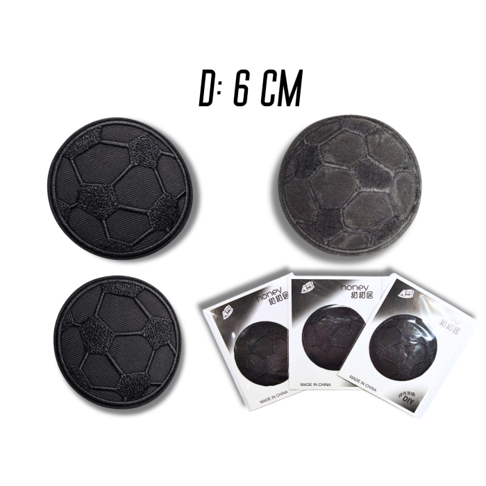 Аппликация для одежды нашивка №220 черный футбольный мяч 9шт/D:6см