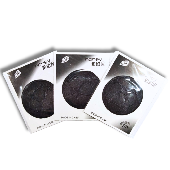 Аппликация для одежды нашивка №220 черный футбольный мяч 9шт/D:6см