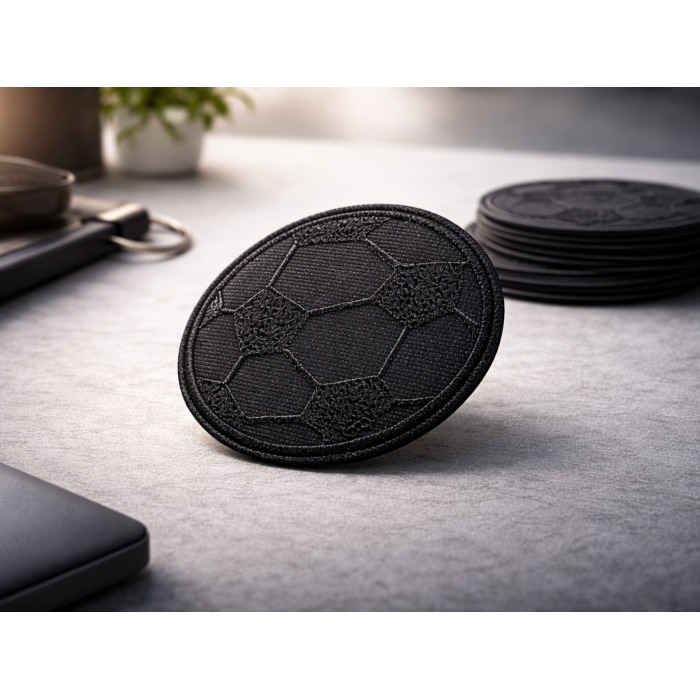 Аппликация для одежды нашивка №220 черный футбольный мяч 9шт/D:6см