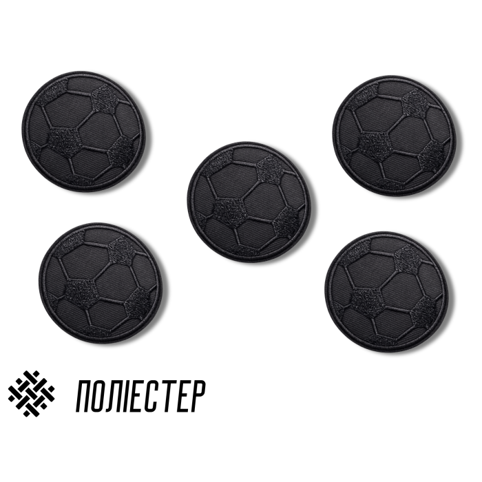 Аппликация для одежды нашивка №220 черный футбольный мяч 9шт/D:6см