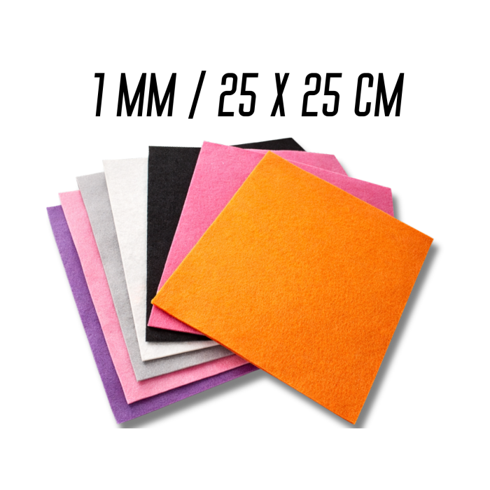 Фетр 1мм разные цвета 25х25см