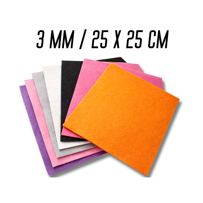 Фетр 3мм різні кольори 25х25см