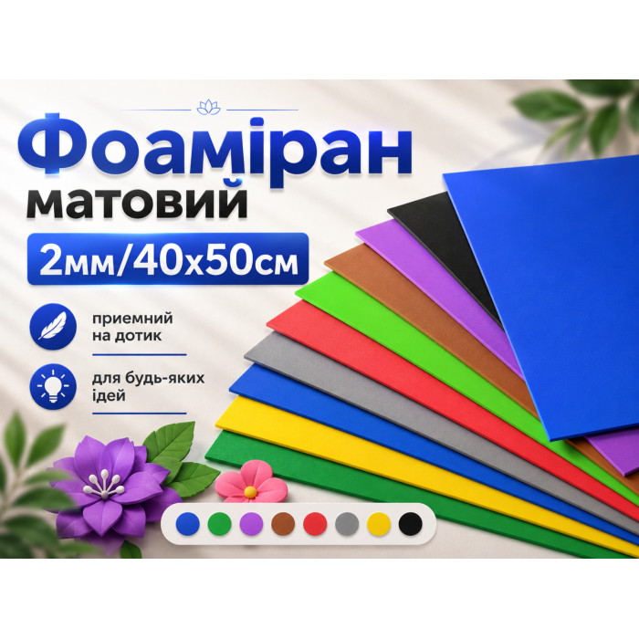 Фоамиран матовый 2мм/40х50см