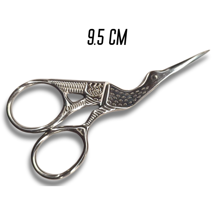 Ножницы "Чапля" для вышивания, рукоделия, серебристые 9,5 см