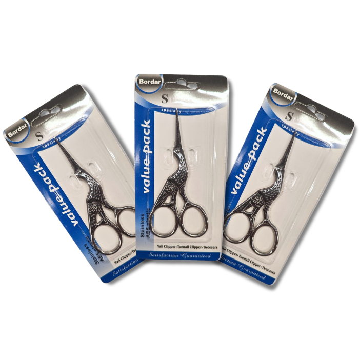 Ножницы "Чапля" для вышивания, рукоделия, серебристые 9,5 см