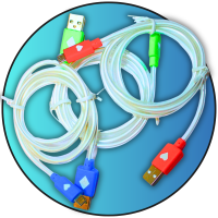 Кабель USB to micro USB (с подсветкой наконечников, 1 м)