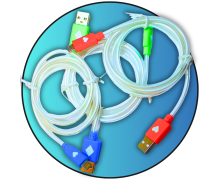 Кабель USB to micro USB (с подсветкой наконечников, 1 м)