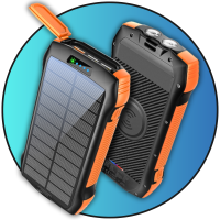 Power Bank (Solar) Переносной аккумулятор на солнечной батарее со светодиодом (5000 mAh)