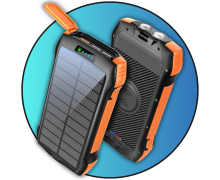 Power Bank (Solar) Переносной аккумулятор на солнечной батарее со светодиодом (5000 mAh)
