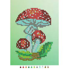 Б502 МУХОМОРЫ Набор на ткани для вышивания бисером
