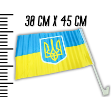 Прапор автомобільний двосторонній UKRAINE 30х45см