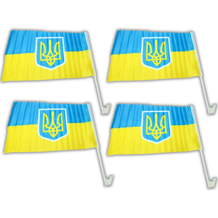 Прапор автомобільний двосторонній UKRAINE 30х45см
