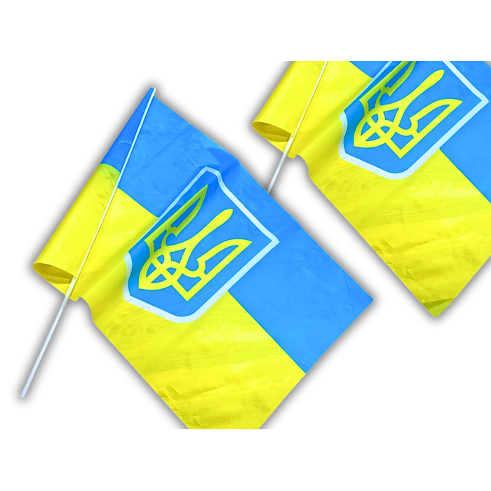Прапор із флагштоком двосторонній UKRAINE 60х90см