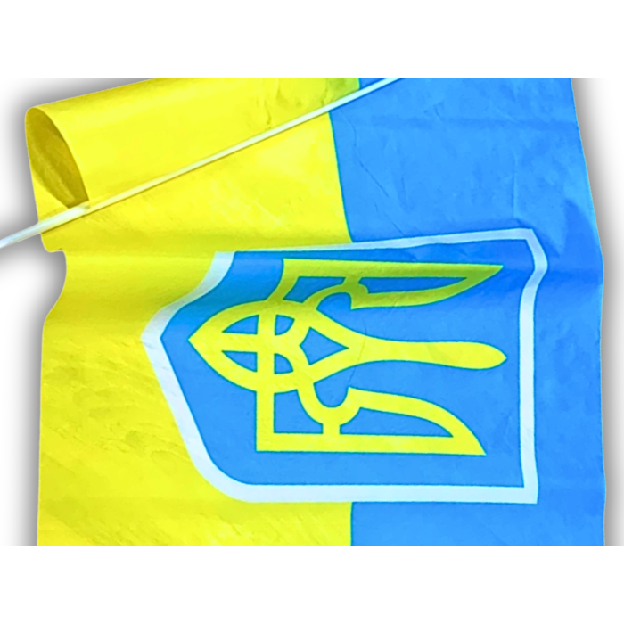 Прапор із флагштоком двосторонній UKRAINE 60х90см