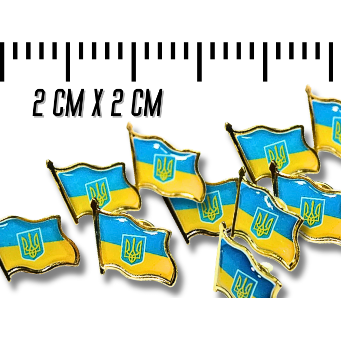 Значок Україна 2х2см