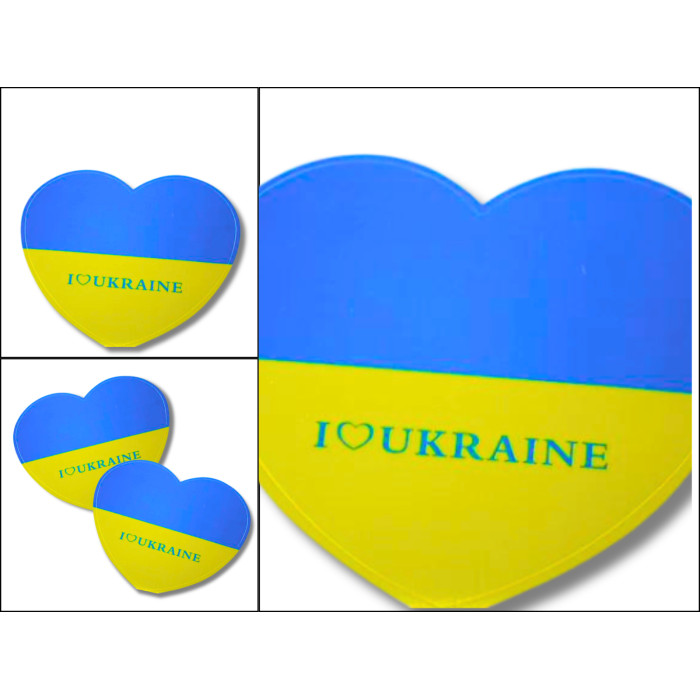 Наклейки Серце Україна 10х10см/2шт