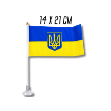 Флажок на присоске двусторонний UKRAINE 14х21см