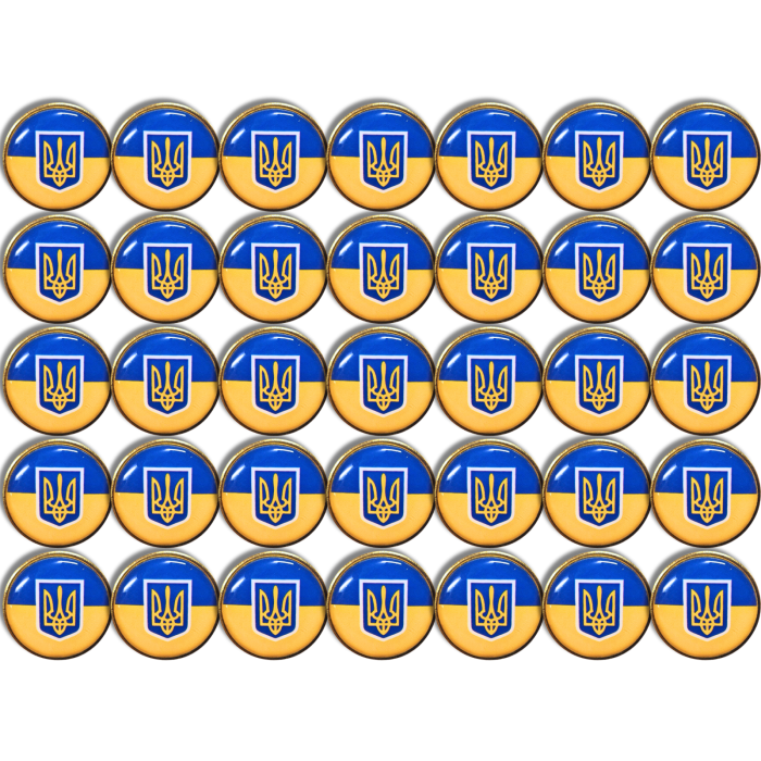 Значок Украина круг с гербом 25х25х10мм