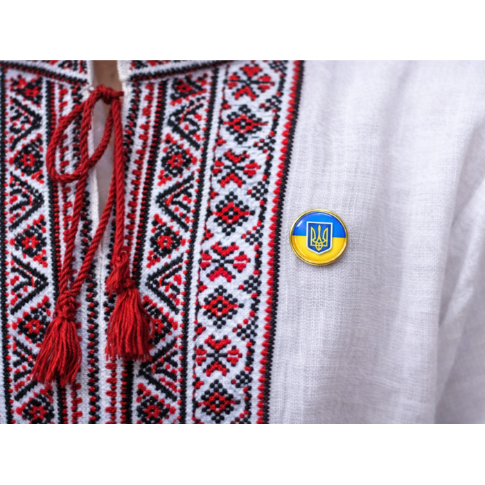 Значок Украина круг с гербом 25х25х10мм