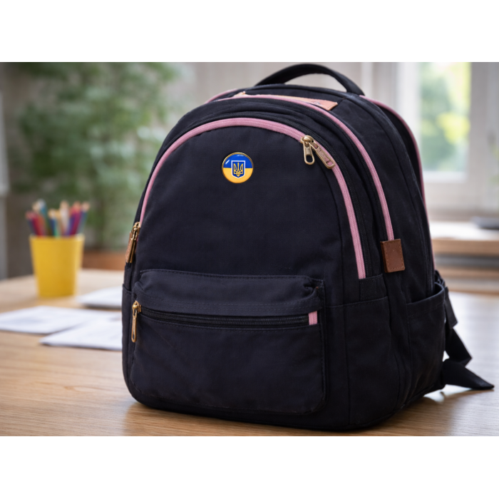 Значок Украина круг с гербом 25х25х10мм