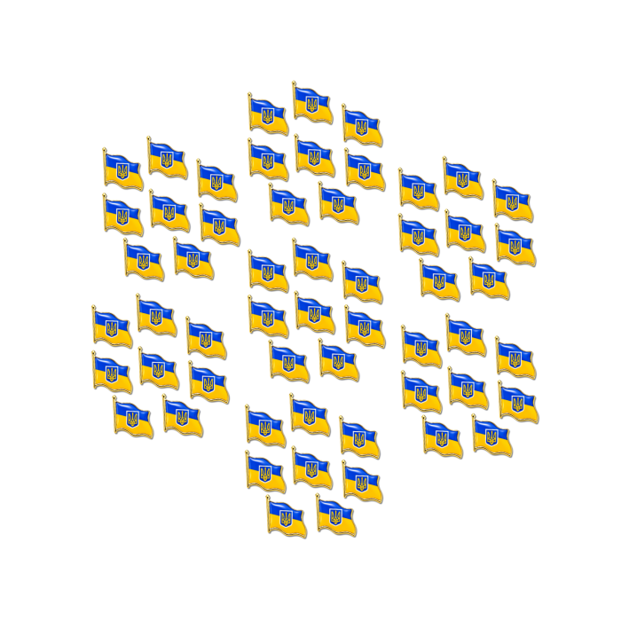 Значок прапор с гербом Україна 20х20х10мм