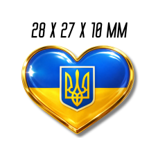 Значок прапор с гербом (серце) 28х27х10мм