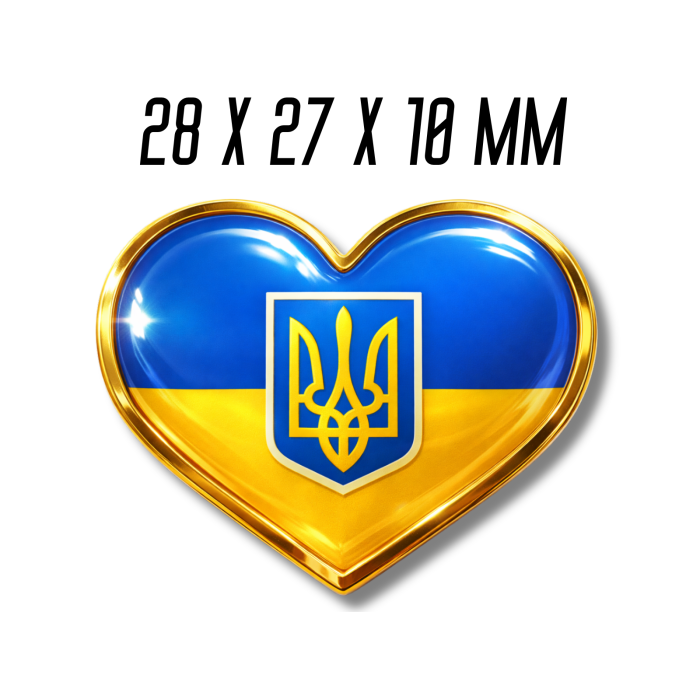 Значок флаг с гербом (сердце) 28х27х10мм