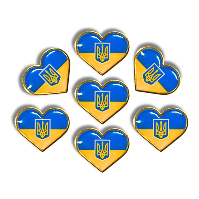 Значок флаг с гербом (сердце) 28х27х10мм