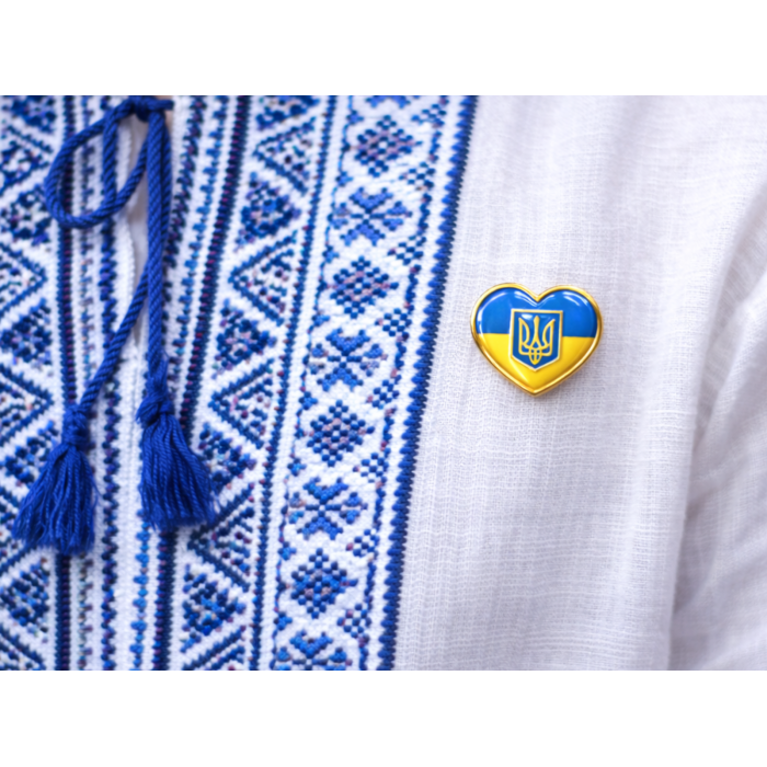 Значок флаг с гербом (сердце) 28х27х10мм