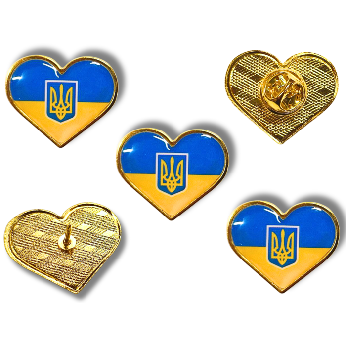 Значок флаг с гербом (сердце) 28х27х10мм