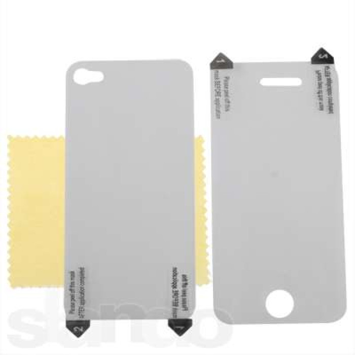 Пленка защитная для Iphone 4/4s на дисплей и заднюю панель 2шт