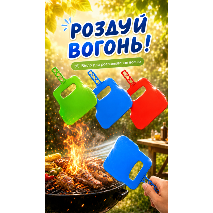 Віяло для роздмухування вогню 12.5х20см