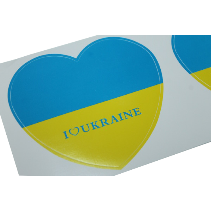 Наклейки Серце Україна 10х10см/2шт