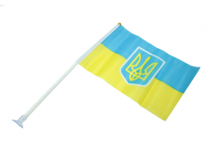 Флажок на присоске двусторонний (UKRAINE) 14х21см