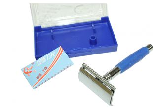 Станок для бритья металлический с резиновой ручкой JJ-626