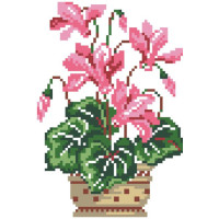 К503 ЦИКЛАМЕН Канва з малюнком для вишивання хрестом