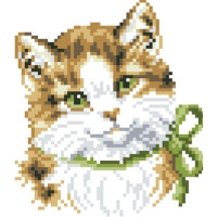 К525 КОТИК Канва з малюнком для вишивання хрестом